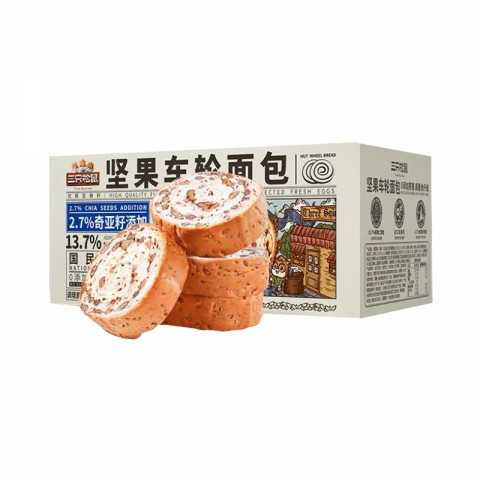 赠品：三只松鼠_坚果车轮面包500g-6